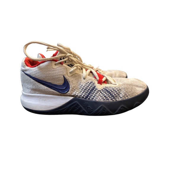Nike Kyrie IV 4‎ Basketball Shoes Sneakers White Blue Red Men's Size 9.5 - Picture 2 of 6